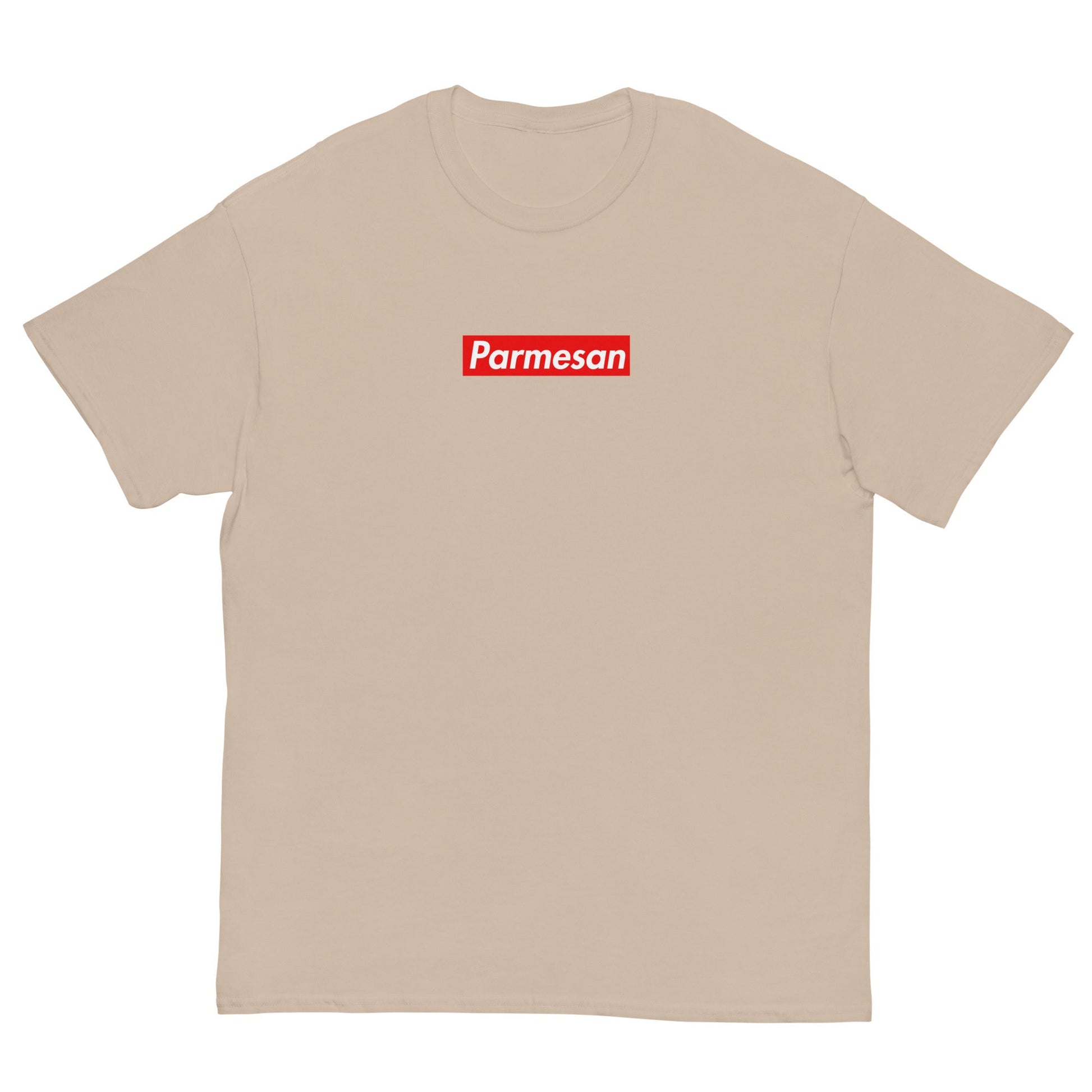 Parmesan T Shirt - Supreme Box Logo Inspired Design - Parmigiano Reggiano Gift - Classic Fit Tee - Multiple Colors