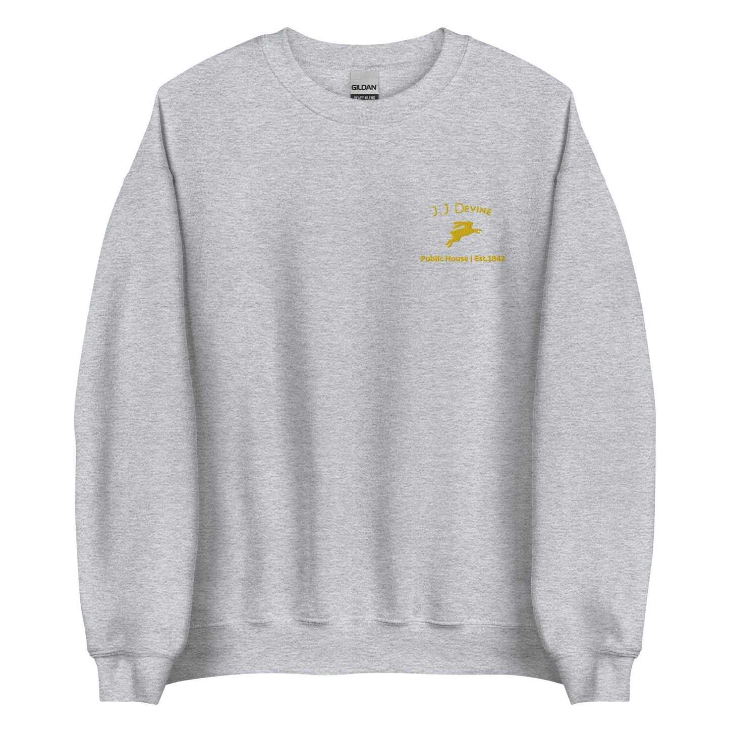 J.J. Devine Public House Crew Neck Sweatshirt - The Banshees of Inisherin Movie - Irish Gift - Handmade Embroidered Cotton Blend Sweater - Evilwater Originals