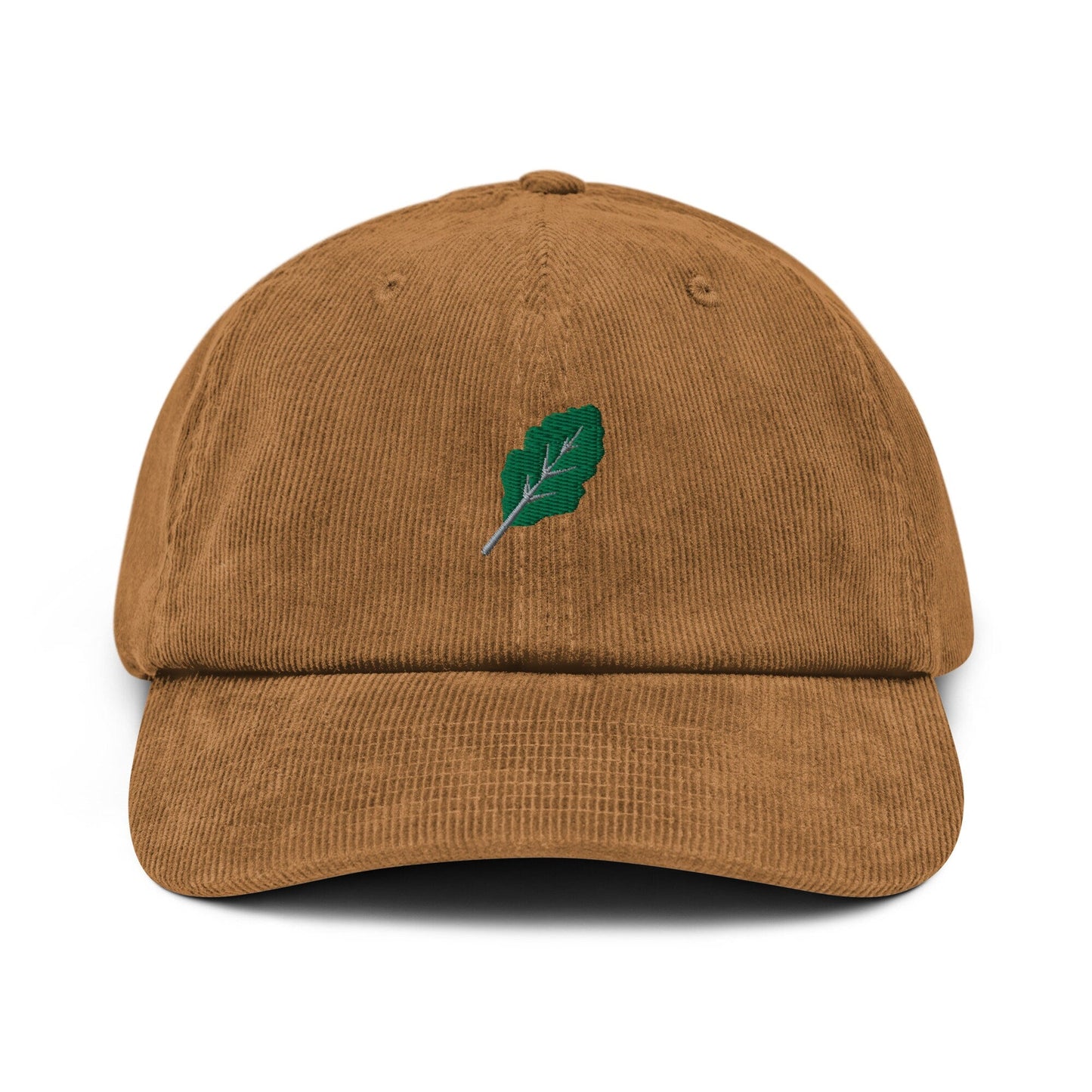Kale Corduroy Hat - Gift for The Vegetarian Health Conscious - Handmade Embroidered Cap - Evilwater Originals
