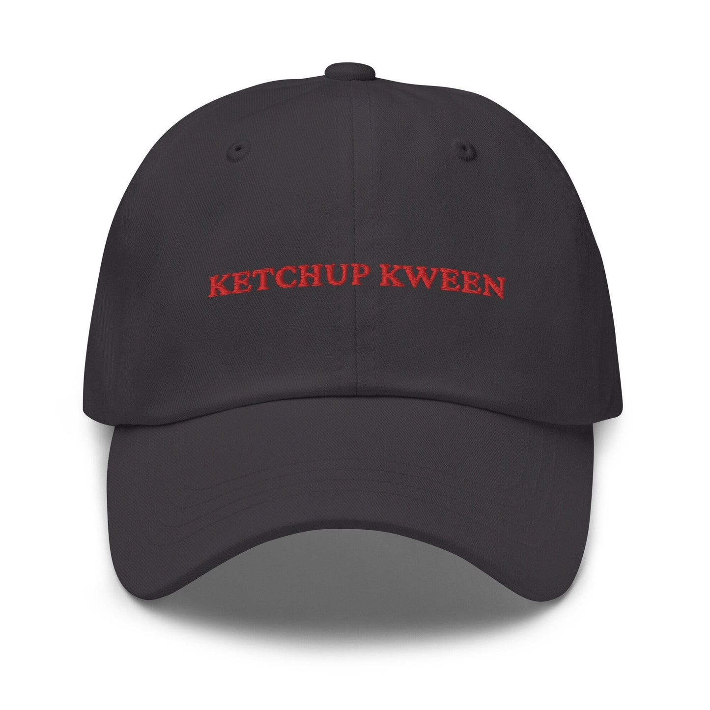 Ketchup Hat - Gift for Ketchup Addicts, Fans, and Stans - Cotton Embroidered Cap - Evilwater Originals
