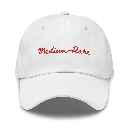 Medium Rare Steak Dad Hat - Steak Doneness - Gift for Dads, bbq fans, steak lovers, carnivores - Minimalist Cotton Embroidered Cap