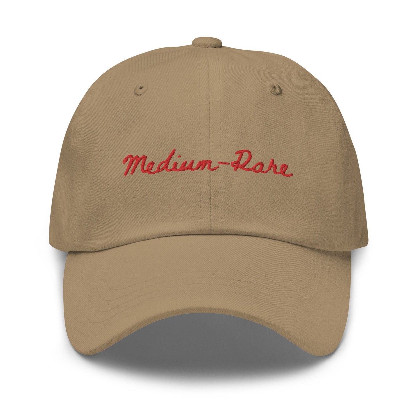 Medium Rare Steak Dad Hat - Steak Doneness - Gift for Dads, bbq fans, steak lovers, carnivores - Minimalist Cotton Embroidered Cap