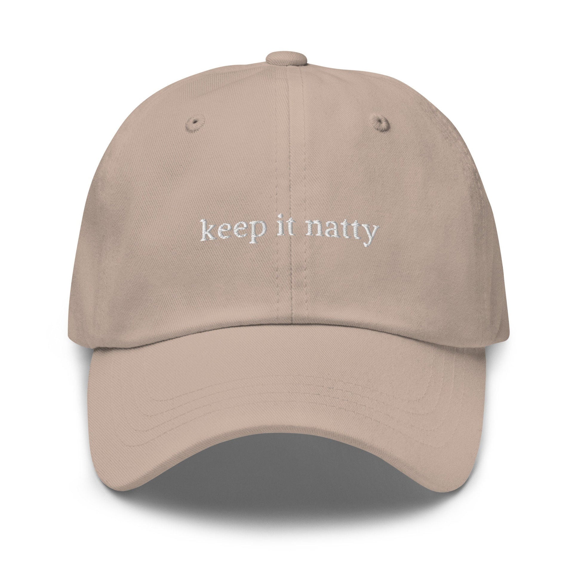 Natural Wine Hat - Keep it Natty - Handmade Embroidered Cotton Cap
