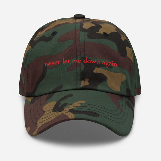 Never Let Me Down Again Dad Hat - Gift for Depeche Mode, Last of Us Fans - Minimalist Embroidered Cotton Hat - Evilwater Originals