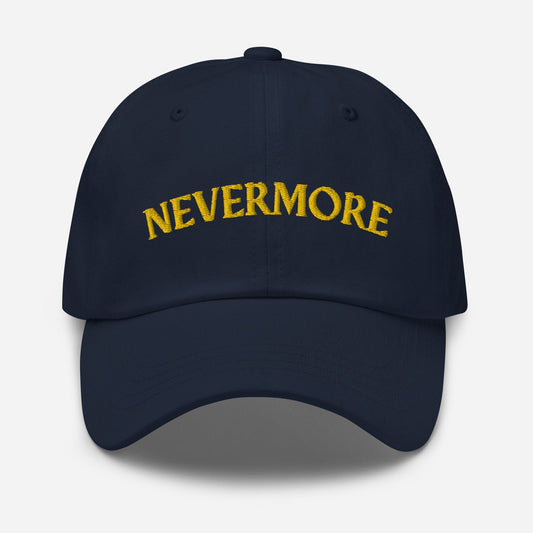 Nevermore Dad Hat - Gift for Wednesday Netflix Fans - Embroidered Cotton Hat - Evilwater Originals