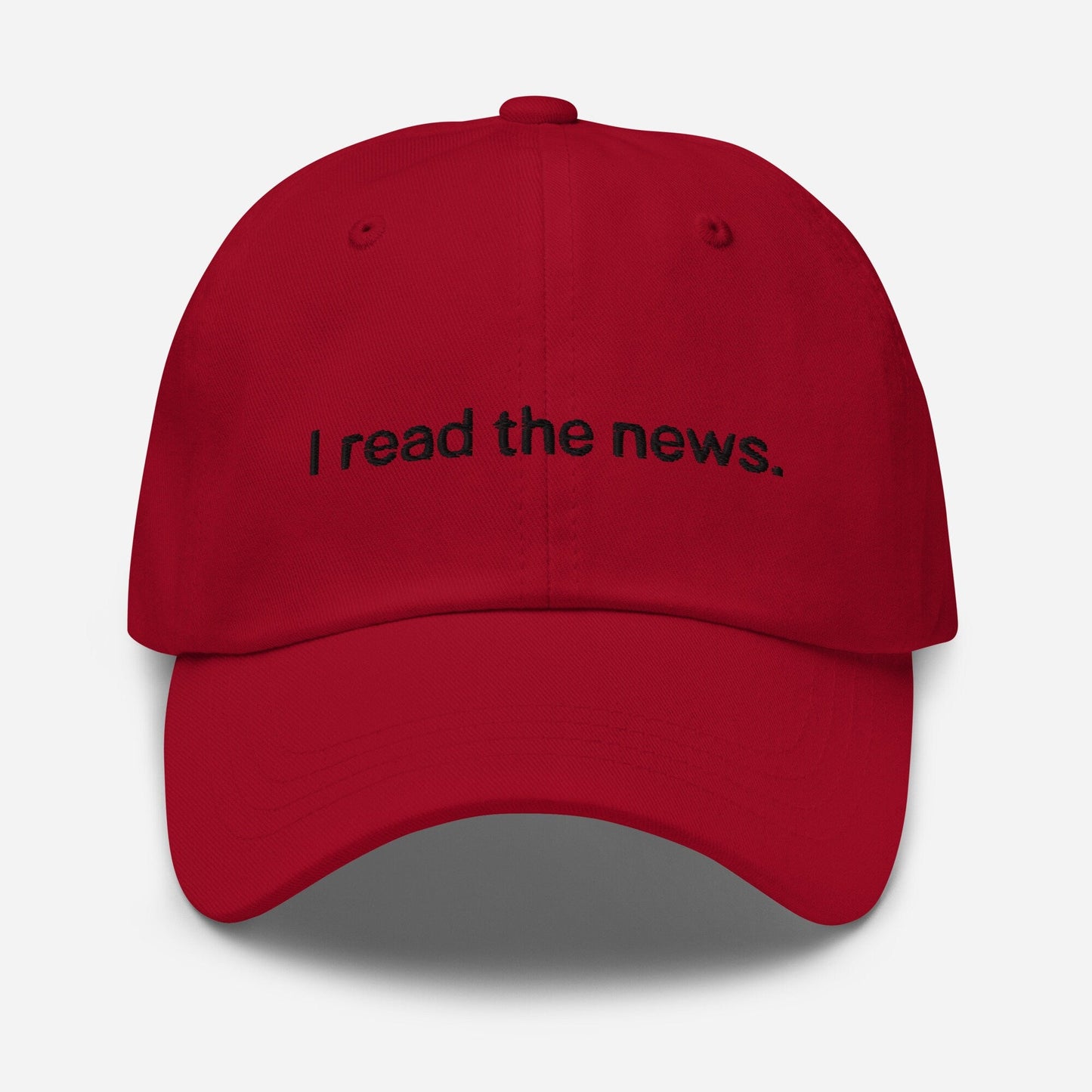 News Reader Dad Hat - Gift for magazine, newspaper and book lovers - Embroidered Cotton Cap - Evilwater Originals