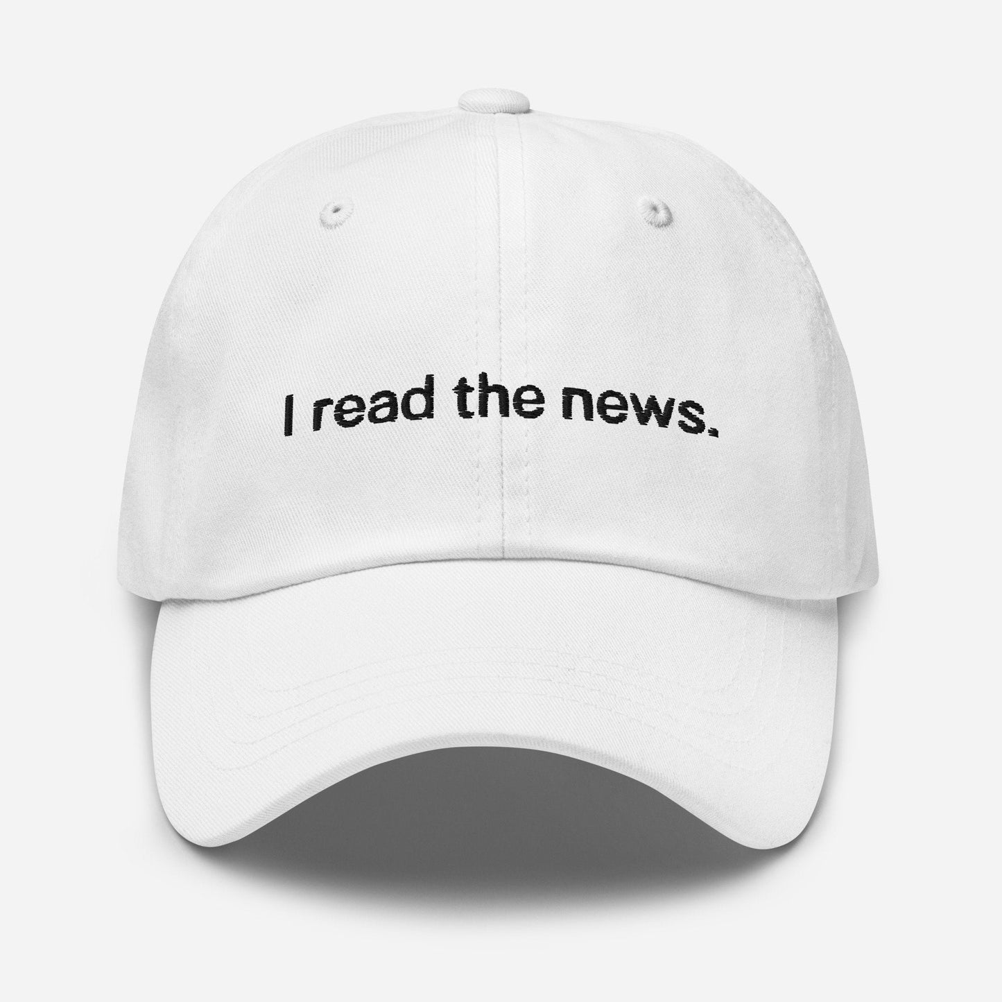 News Reader Dad Hat - Gift for magazine, newspaper and book lovers - Embroidered Cotton Cap - Evilwater Originals