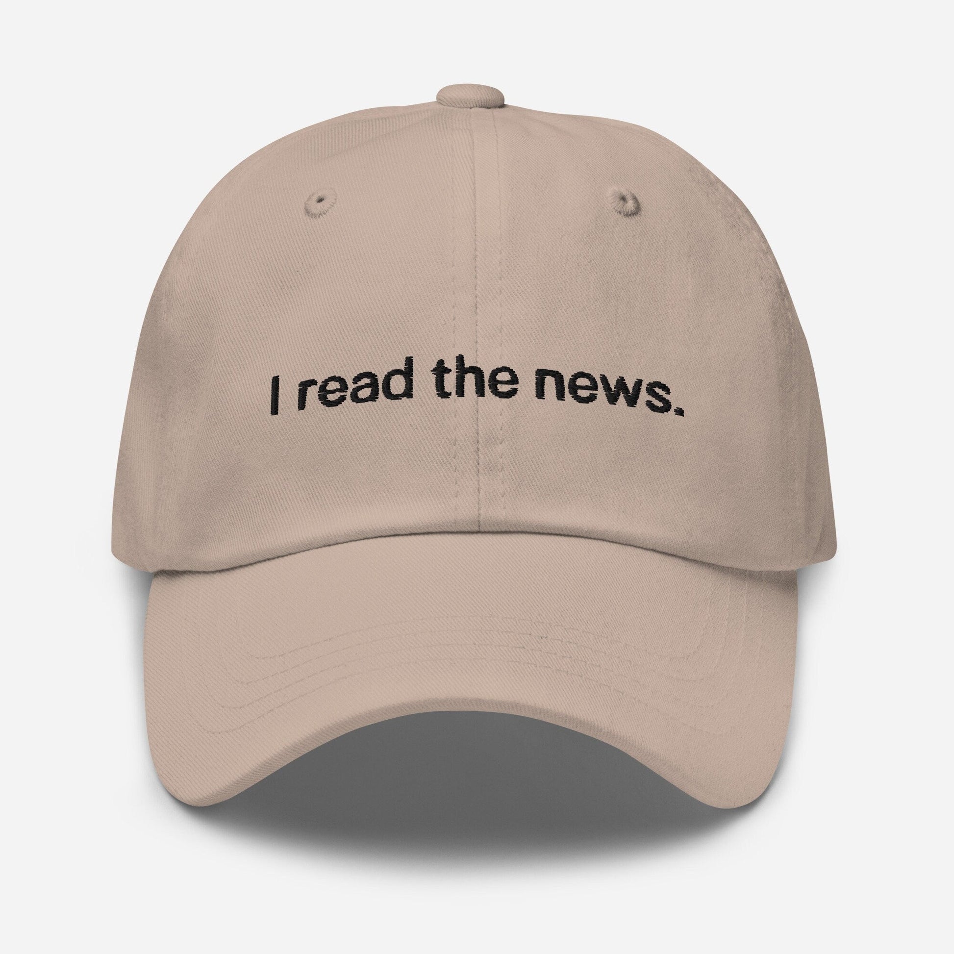 News Reader Dad Hat - Gift for magazine, newspaper and book lovers - Embroidered Cotton Cap - Evilwater Originals