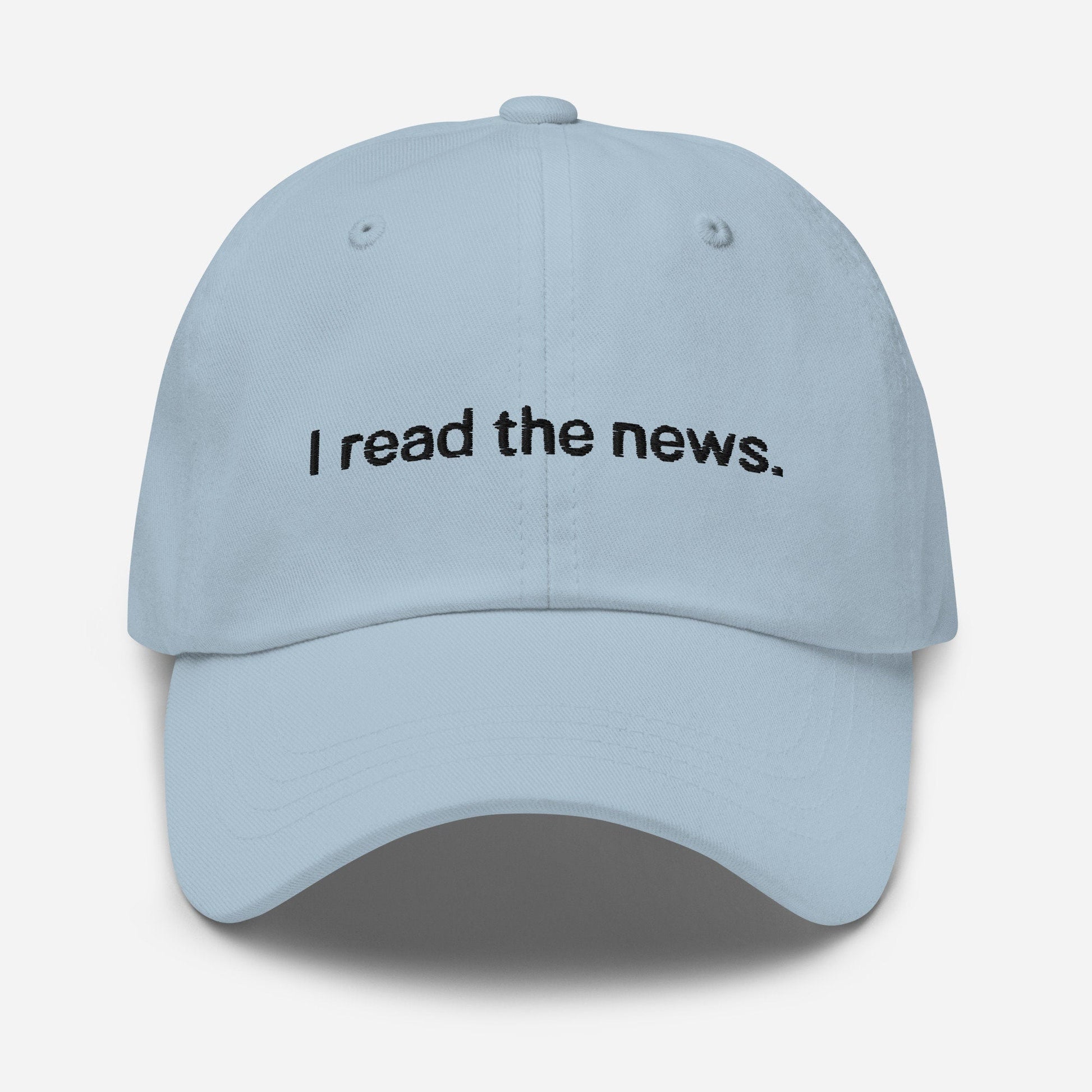 News Reader Dad Hat - Gift for magazine, newspaper and book lovers - Embroidered Cotton Cap - Evilwater Originals