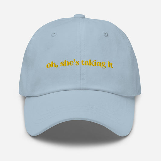 Oh, she's taking it - Mo'nique Stan dad hat - Minimalist Embroidered Cotton cap - Evilwater Originals