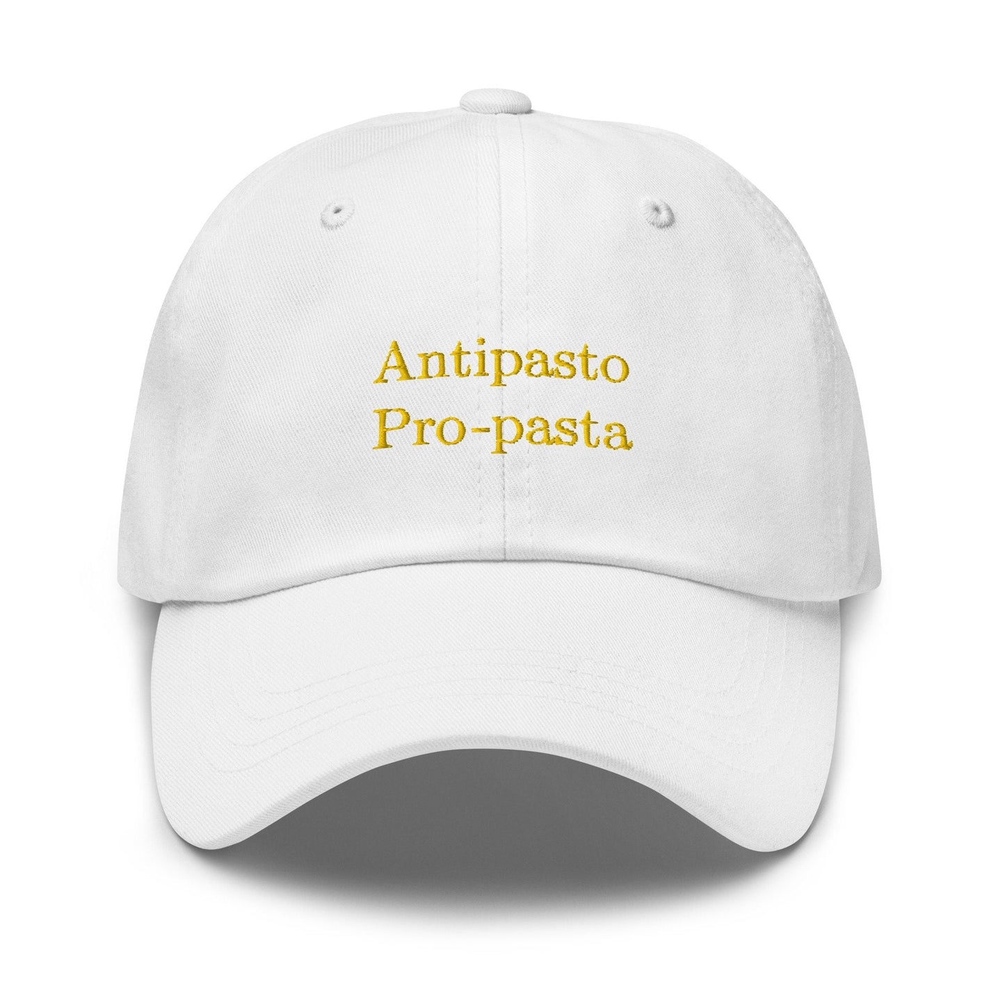 Pasta Dad Hat - The Duality of Man - Funny Foodie Gift - Antipasto, Pasta, and Italian Food Lovers - Embroidered Cap - Multiple Colors - Evilwater Originals