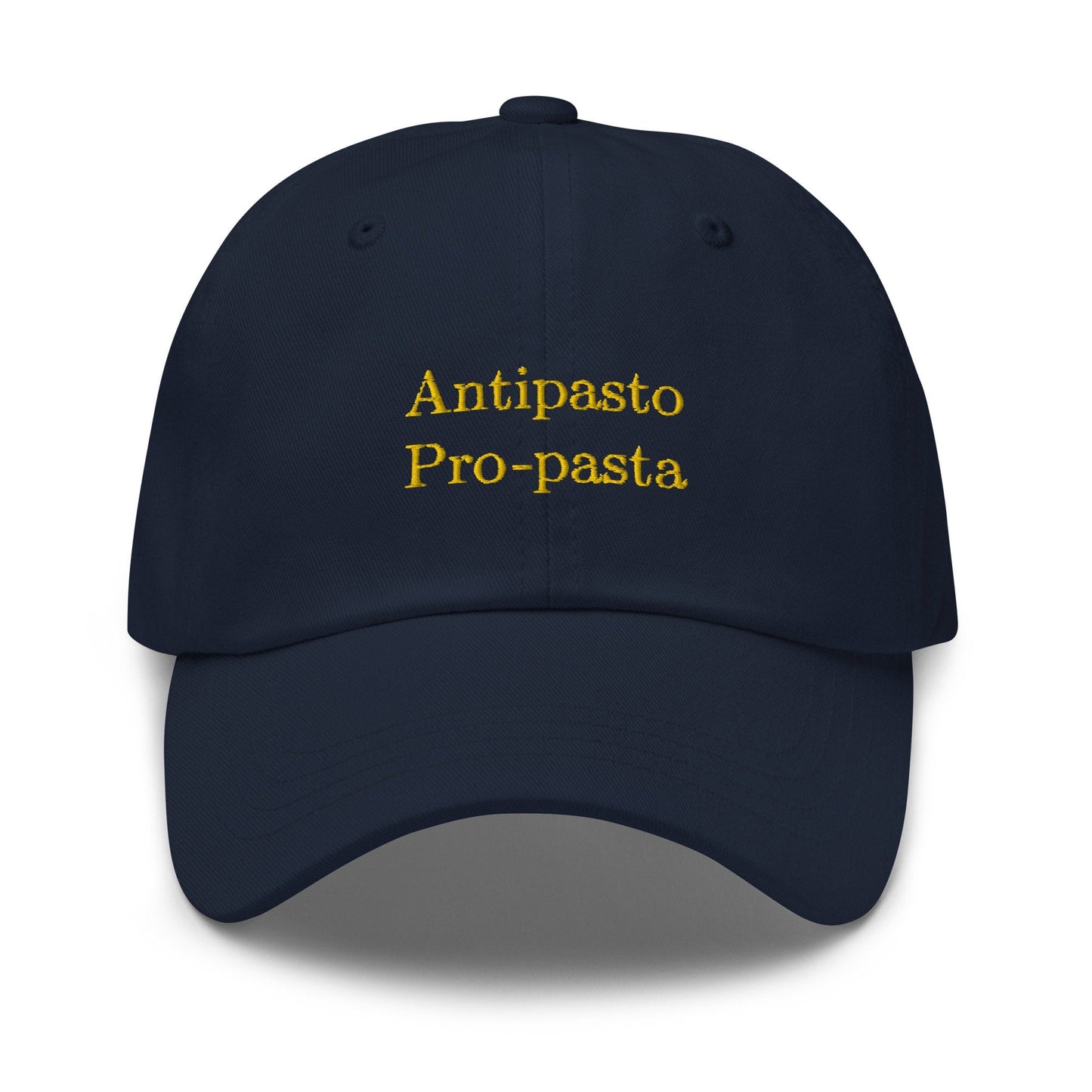 Pasta Dad Hat - The Duality of Man - Funny Foodie Gift - Antipasto, Pasta, and Italian Food Lovers - Embroidered Cap - Multiple Colors - Evilwater Originals