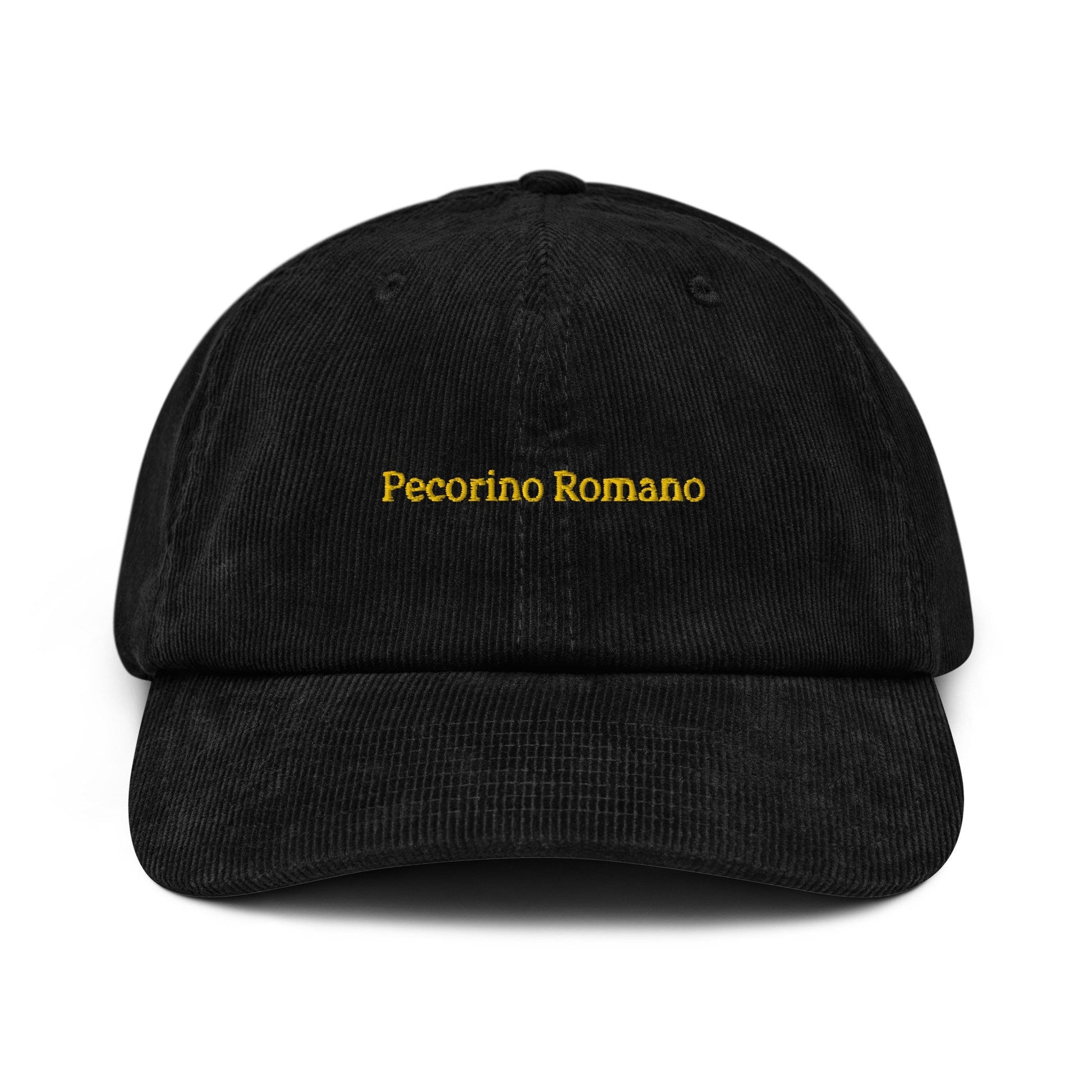 Pecorino Romano Corduroy Dad Hat - Gift for Italian charcuterie and cheese food Lovers - Handmade Embroidered Cap - Evilwater Originals