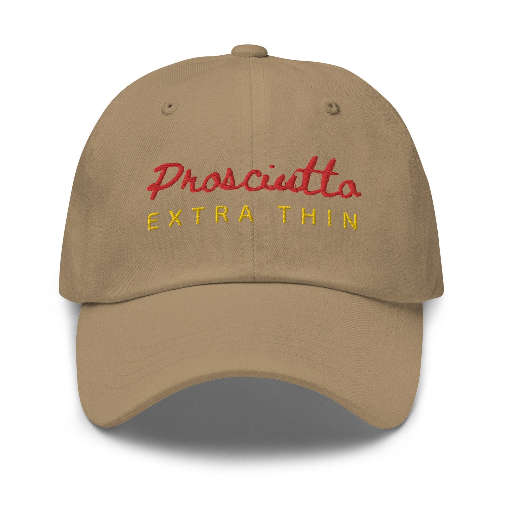 Prosciutto Dad Hat - Thinly Sliced Italian Ham Fans - Minimalist Cotton Embroidered Cap - Evilwater Originals