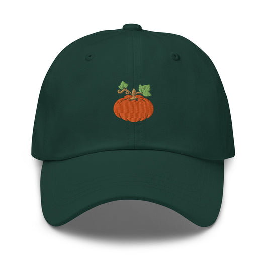 Pumpkin Hat - Autumn, Halloween, Fall, Thanksgiving Gear - 100% Embroidered Cotton Dad Hat - Multiple Colours - Evilwater Originals