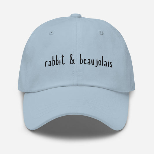 Rabbit and Beaujolais Dad Hat - Gift for Last of Us Fans - Minimalist Embroidered Cotton Hat - Evilwater Originals