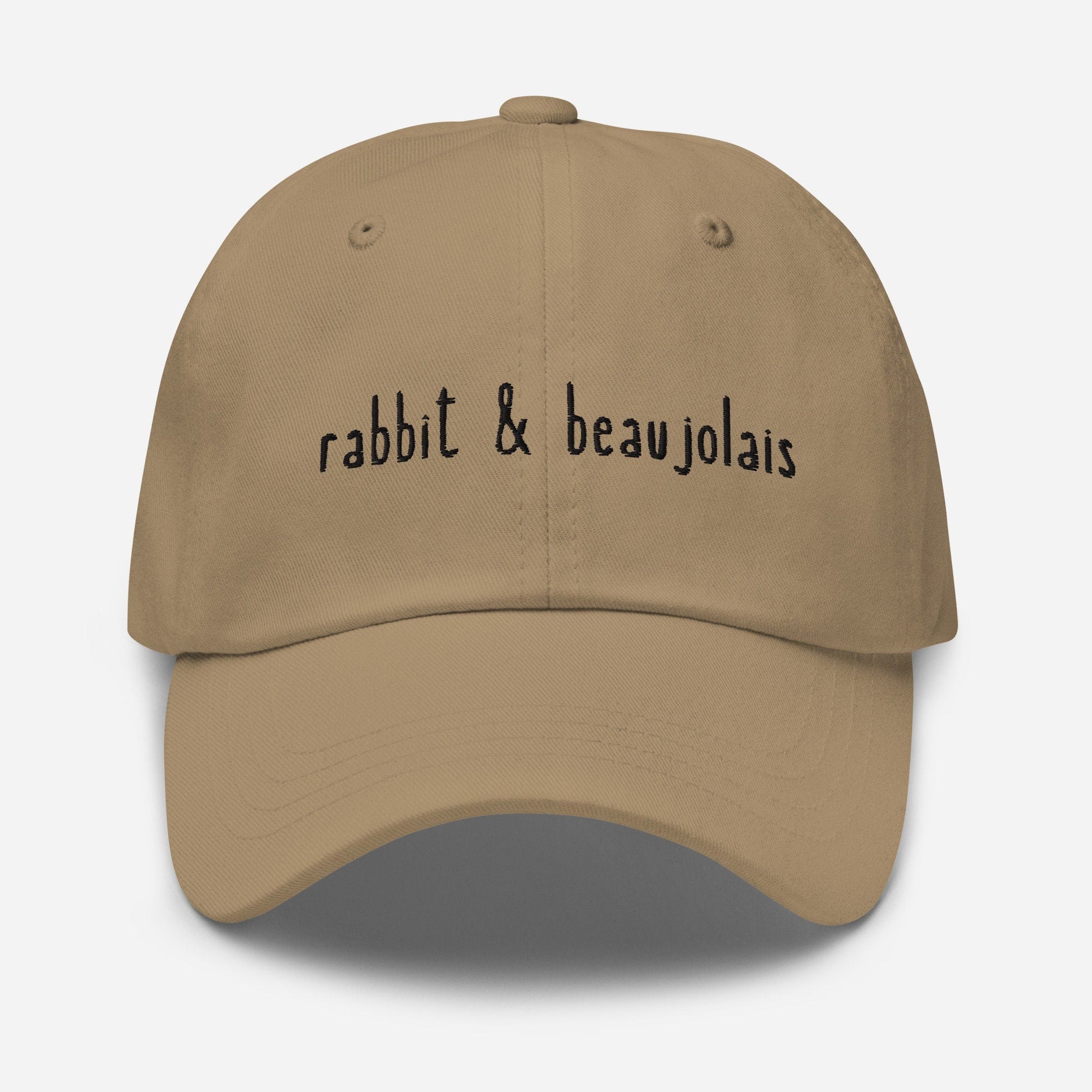 Rabbit and Beaujolais Dad Hat - Gift for Last of Us Fans - Minimalist Embroidered Cotton Hat - Evilwater Originals