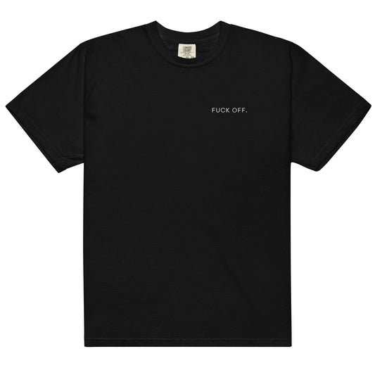 Succession T-Shirt - Logan Roy Fan Gift - Fuck off - Embroidered Unisex Heavyweight Tee - Evilwater Originals