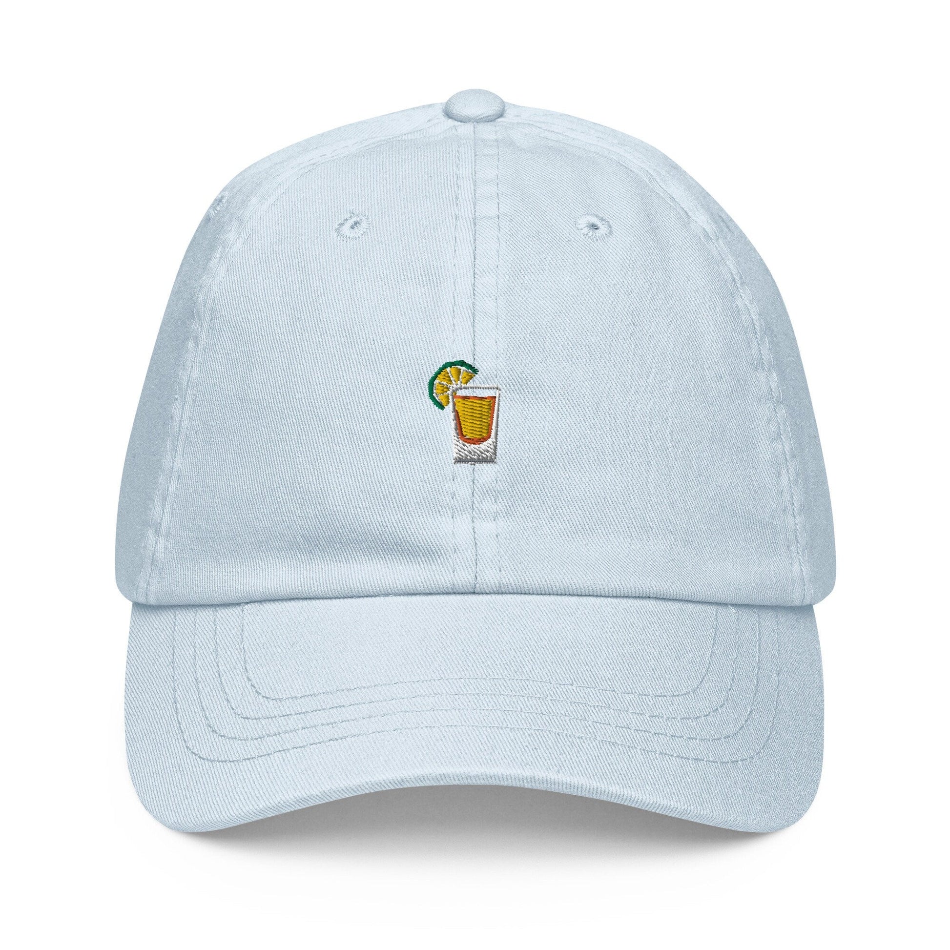 Tequila Shot Dad Hat - Gift for Mexican Spirit Lovers and Party Goers - Pastel Cotton Embroidered Cap - Evilwater Originals