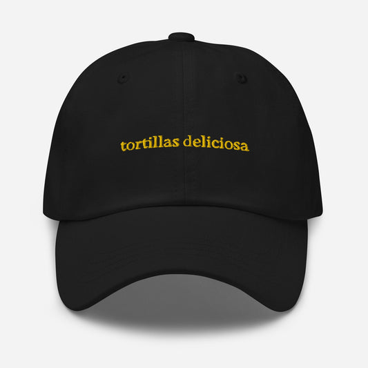 The Menu Dad Hat - Tortillas Deliciosa - Gift for Mexican food and Film Lovers - Embroidered Cotton Cap - Evilwater Originals