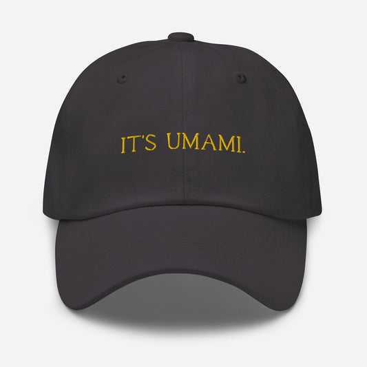 Umami Dad Hat - Gift for home chef and foodies - Handmade Custom Embroidered Cotton Cap - Evilwater Originals
